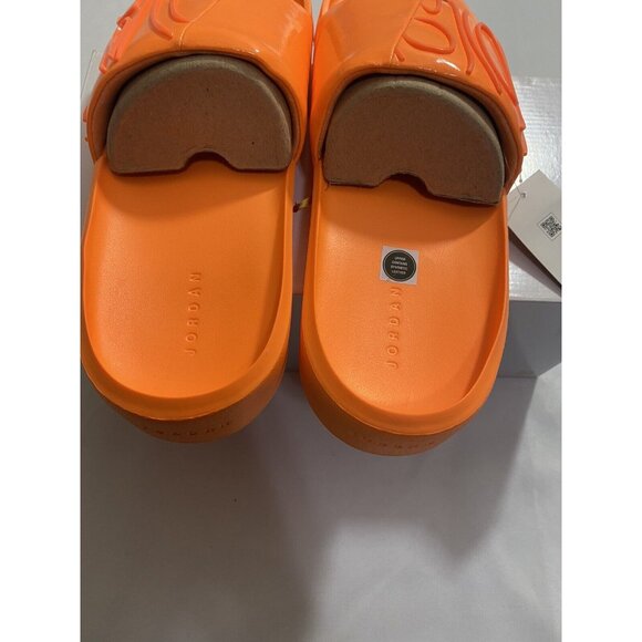 New Womens Size 10 Orange Jordan Nola Slides CZ8027 800 - Picture 7 of 10